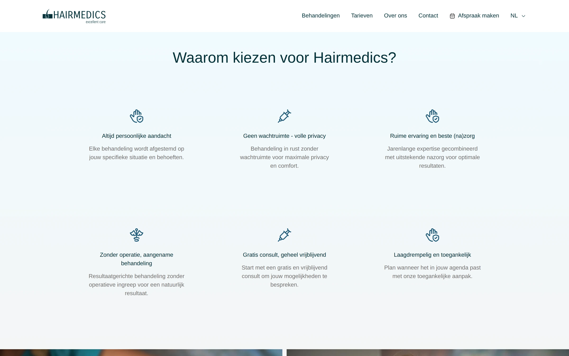 Waarom kiezen voor Hairmedics: zes redenen, van persoonlijke aandacht tot zonder operatie