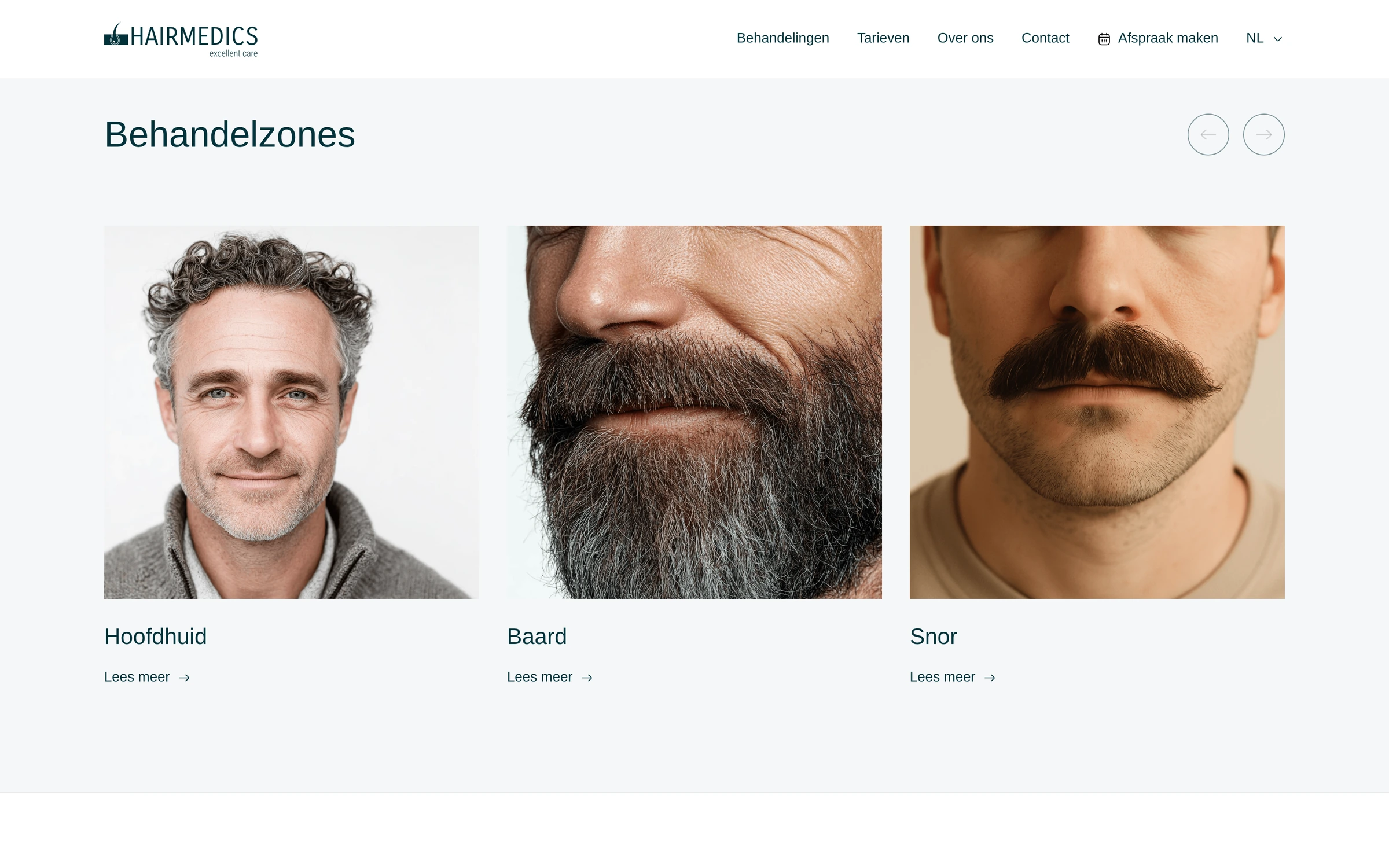 Behandelzones: hoofdhuid, baard en snor