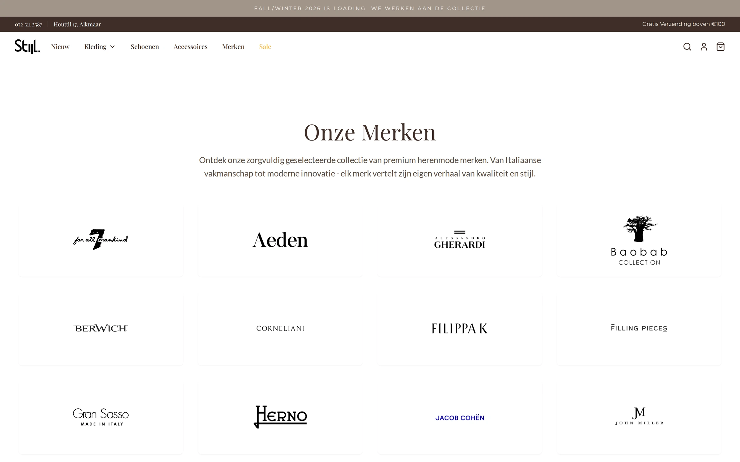 Merkenpagina met de merken van Stijl